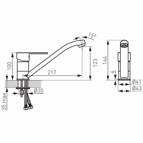 Bateria kuchenna FERRO SAVIO, chrom BSV4