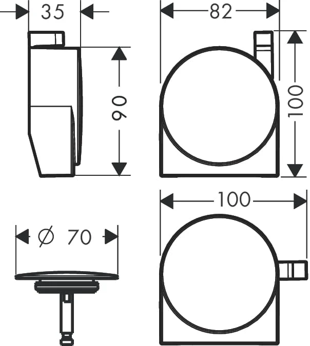 Wyposażenie przelewu wannowego HANSGROHE EXAFILL S chrom 58117000