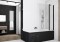 Parawan nawannowy SANSWISS SOLINO SOEB13 BLACK 90cm, z częścią stałą, czarny mat SOEB130900607