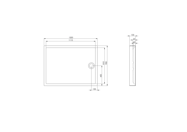 Brodzik prostokatny ROCA GRANADA COMPACT 120x90x13cm, z syfonem i nogami, biały A276342000
