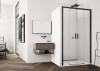 Drzwi prysznicowe SANSWISS TOP-LINE S TLS4 BLACK 140cm, rozsuwane, H=200cm, czarny mat TLS414000607