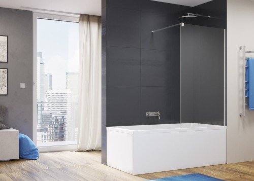 Parawan nawannowy SANSWISS EASY STR4P6B 90cm, srebrny połysk STR4P6B1005007