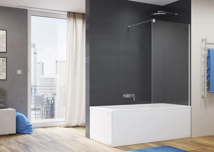 Parawan nawannowy SANSWISS EASY STR4P6B 90cm, srebrny połysk STR4P6B1005007
