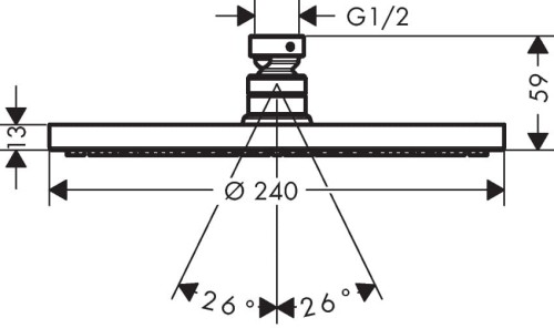 Głowica natryskowa HANSGROHE RAINDANCE S PowderRain 240 1jet, z ramieniem ściennym, chrom 27607000