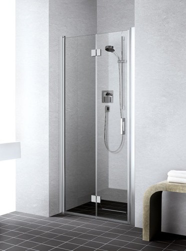 Drzwi prysznicowe KERMI LIGA LI2SR 80cm, składane, prawe, H=200cm, srebrny mat LI2SR080201PK