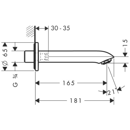 Wylewka wannowa HANSGROHE METRIS E2 chrom 31494000