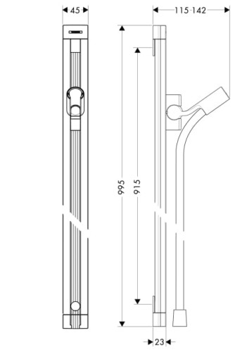 Drążek natryskowy HANSGROHE RAINDANCE 90cm, chrom 27636000