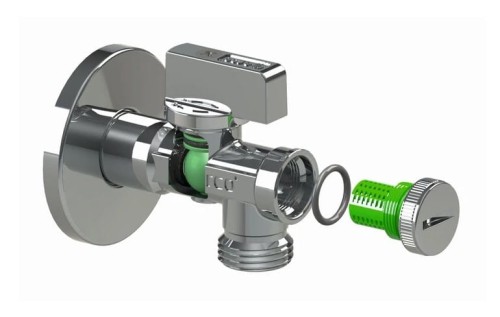 Zawór kulowy ARCO A-80 1/2 x 1/2", kątowy, z filtrem, z kulą antykamienną 02400MAC