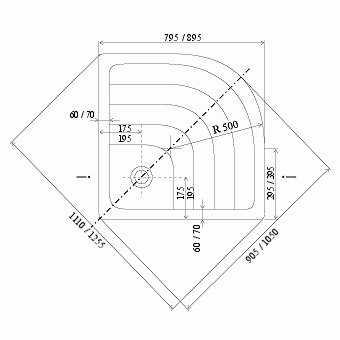 Brodzik półokrągły RAVAK RONDA EX 90x9cm biały A207001320