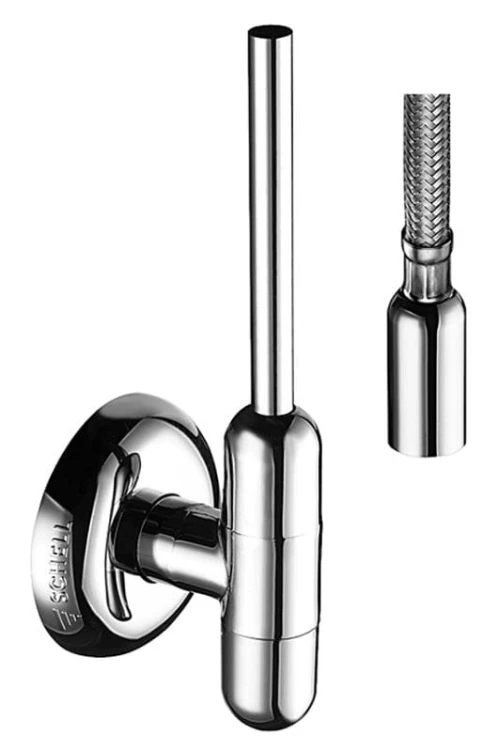Zawór SCHELL RONDO grzybkowy 1/2 x 3/8 kątowy zacisk chrom ( bateria ) 051520699