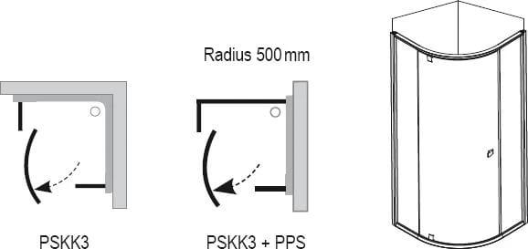 Kabina prysznicowa półokrągła RAVAK PIVOT PSKK3 80cm biała / chrom 37644100Z1