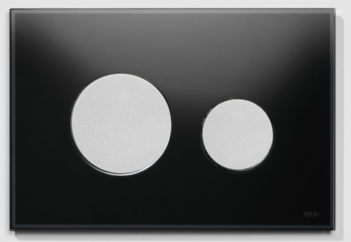 Przycisk spłukujący TECE LOOP 3/6l szkło czarne,przyciski chrom matowe 9240655