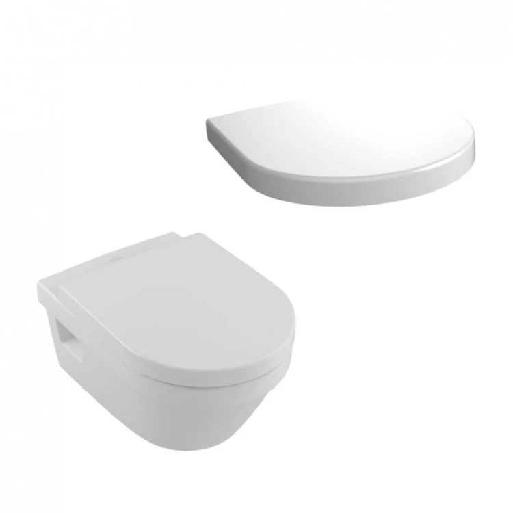 Miską wisząca VILLEROY&BOCH ARCHITECTURA DirectFlush, z deska wolnoopadającą, biały 5684HR01