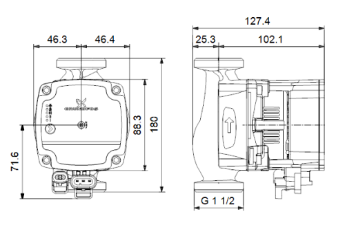 Pompa obiegowa GRUNDFOS ALPHA 1 L 25-60 korpus 180mm 99160584