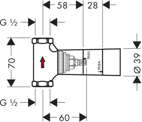 Zawór odcinający HANSGROHE DN15 przepływ 80l/min, el.wewnętrzny (podtynkowy) 15973180