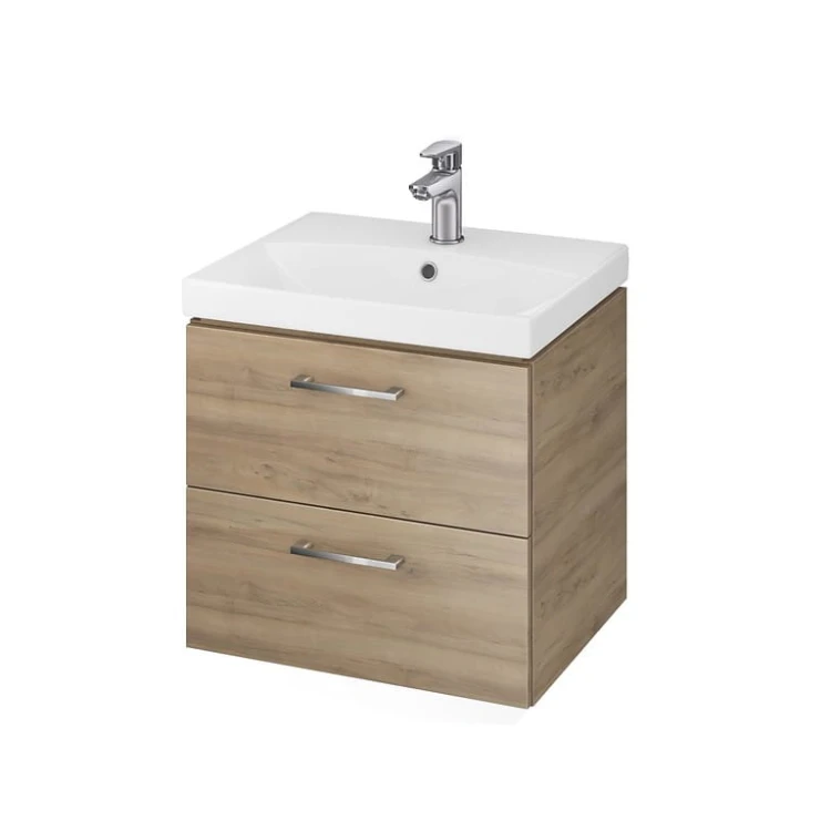 Zestaw: Szafka CERSANIT LARA 50x40 cm. orzech + umywalka CITY 50cm. biała   S801-155-DSM