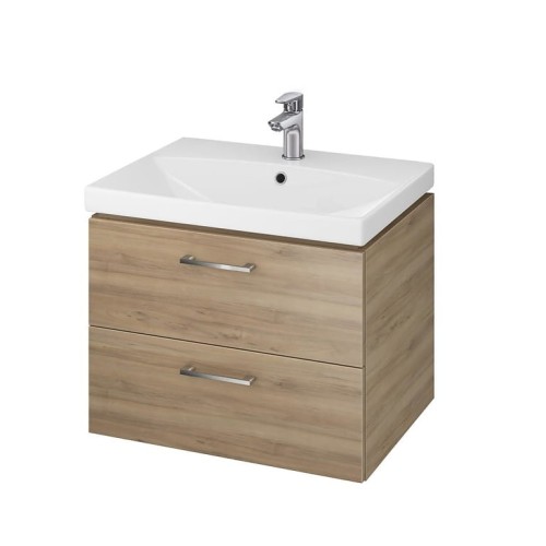 Zestaw: Szafka CERSANIT LARA 60x45 cm. orzech + umywalka CITY 60cm. biała S801-143-DSM