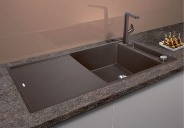 Zlewozmywak granitowy BLANCO AXIA III XL 6 S-F 99x50 cm, z korkiem aut., szarość skały, PuraDur 523521