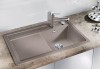 Zlewozmywak granitowy BLANCO ZENAR 45 S 86x51 cm, z korkiem aut., lewy, antracyt, PuraDur 523850
