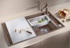 Zlewozmywak granitowy BLANCO AXIA III 5 S 91x51 cm, z korkiem aut., biały, PuraDur 523219
