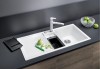 Zlewozmywak granitowy BLANCO COLLECTIS 6 S 100x51 cm, z korkiem aut., prawy, antracyt, PurDur 523344