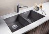 Zlewozmywak granitowy BLANCO SUBLINE 350/350-U 75x46 cm, bez korka aut., perłowoszary, PuraDur 523574