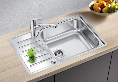 Zlewozmywak stalowy BLANCO LANTOS XL 6 S-IF COMPACT 78x50 cm, z korkiem aut., stal szczotkowana 523140
