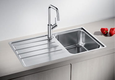 Zlewozmywak stalowy BLANCO LEMIS 45 S-IF 86x50 cm, bez korka aut., stal szczotkowana 523030