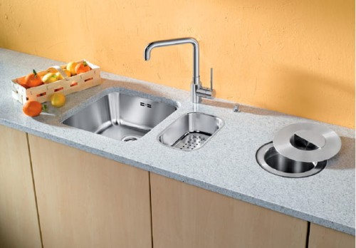 Zlewozmywak stalowy BLANCO SUPRA 400-U 43x43 cm, bez korka aut., stal szczotkowana 518201