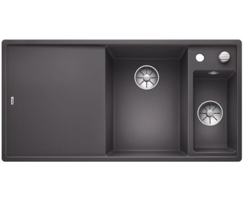 Zlewozmywak granitowy BLANCO AXIA III 6 S 100x51 cm, z korkiem aut., prawy, szarość skały, PuraDur 523463