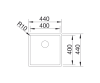 Zlewozmywak stalowy BLANCO CLARON 400-U 44x44 cm, bez korka aut., stal polerowana 521573