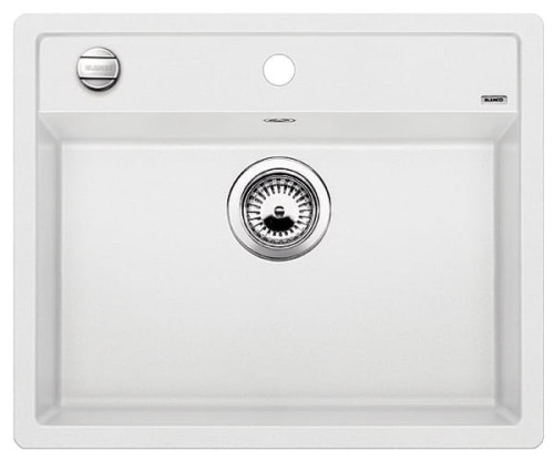 Zlewozmywak granitowy BLANCO DALAGO 6-F 60x50 cm, z korkiem aut., biały, PuraDur 514771