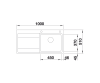 Zlewozmywak stalowy BLANCO DIVON II 5 S-IF 100x51 cm, z korkiem aut., prawy, stal polerowana 521660