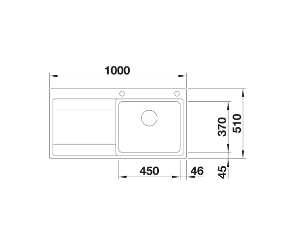 Zlewozmywak stalowy BLANCO DIVON II 5 S-IF 100x51 cm, z korkiem aut., prawy, stal polerowana 521660