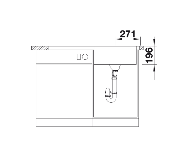 Zlewozmywak stalowy BLANCO DIVON II 5 S-IF 100x51 cm, z korkiem aut., prawy, stal polerowana 521660