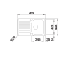 Zlewozmywak stalowy BLANCO LANTOS 45 S-IF COMPACT 76x48 cm, z korkiem aut., stal szczotkowana 519059