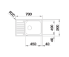 Zlewozmywak stalowy BLANCO LANTOS XL 6 S-IF COMPACT 78x50 cm, z korkiem aut., stal szczotkowana 523140