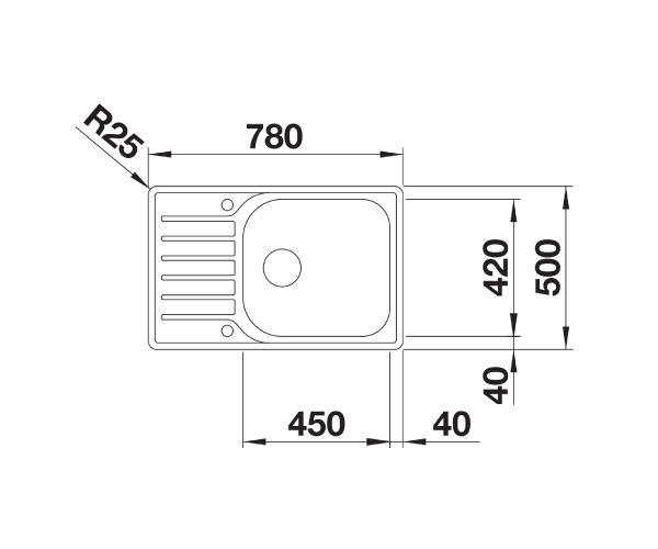 Zlewozmywak stalowy BLANCO LANTOS XL 6 S-IF COMPACT 78x50 cm, z korkiem aut., stal szczotkowana 523140