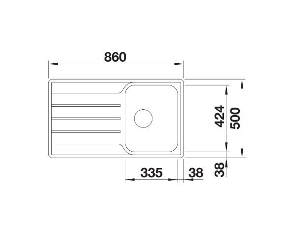 Zlewozmywak stalowy BLANCO LEMIS 45 S-IF 86x50 cm, bez korka aut., stal szczotkowana 523030