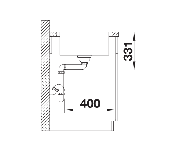 Zlewozmywak stalowy BLANCO LEMIS 45 S-IF 86x50 cm, bez korka aut., stal szczotkowana 523030