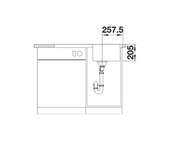 Zlewozmywak stalowy BLANCO LEMIS 45 S-IF 86x50 cm, bez korka aut., stal szczotkowana 523030