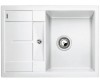 Zlewozmywak granitowy BLANCO METRA 45 S COMPACT 68x50 cm, bez korka aut., biały, PuraDur 519565