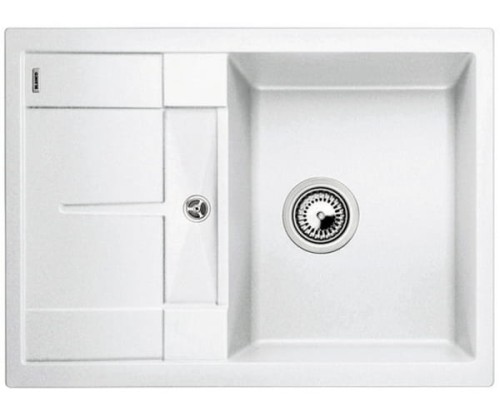 Zlewozmywak granitowy BLANCO METRA 45 S COMPACT 68x50 cm, bez korka aut., biały, PuraDur 519565