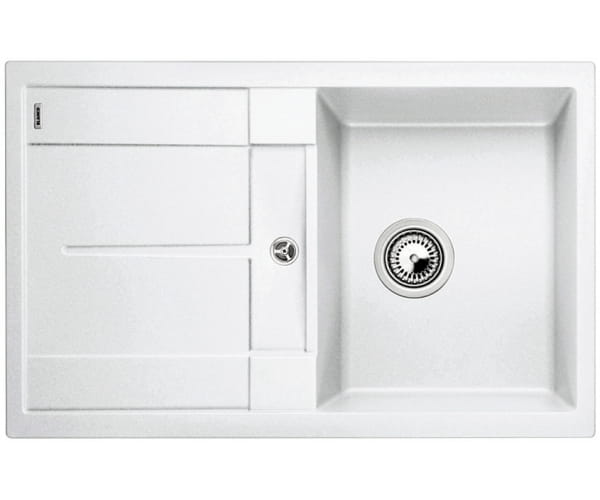 Zlewozmywak granitowy BLANCO METRA 45 S 78x50 cm, bez korka aut., biały, PuraDur 513187