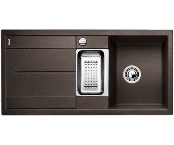 Zlewozmywak granitowy BLANCO METRA 6 S 100x50 cm, z korkiem aut., kawowy, PuraDur 515045