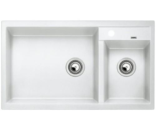Zlewozmywak granitowy BLANCO METRA 9 86x50 cm, bez korka aut., lewy, biały PuraDur 513269