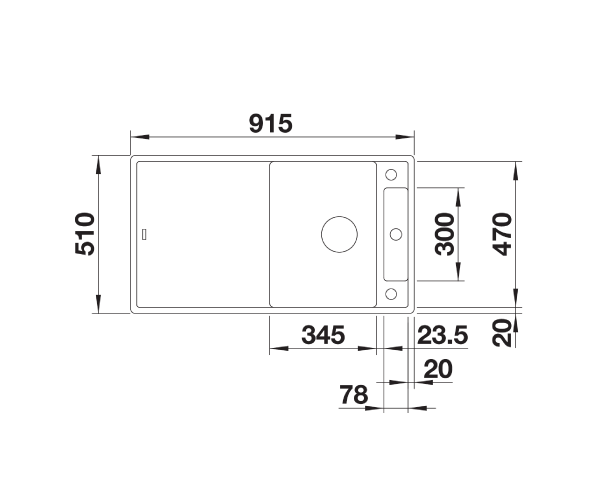 Zlewozmywak granitowy BLANCO AXIA III 5 S 91x51 cm, z korkiem aut., biały, PuraDur 523219