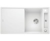 Zlewozmywak granitowy BLANCO AXIA III 5 S 91x51 cm, z korkiem aut., biały, PuraDur 523219