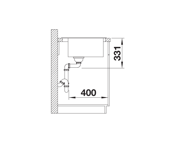 Zlewozmywak granitowy BLANCO PLEON 6 61X51 cm, bez korka aut., alumetlik, PuraDur 521678