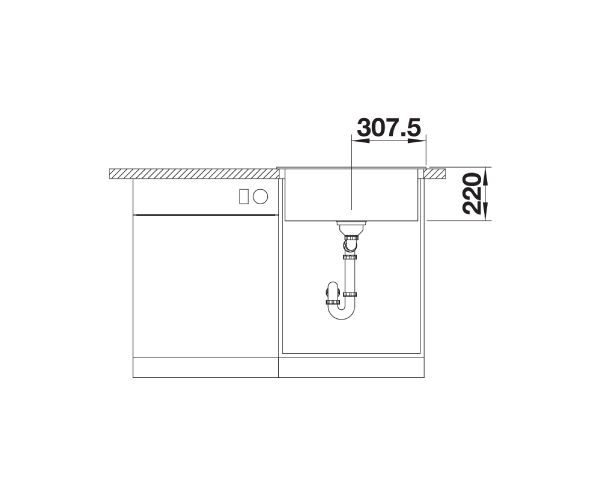 Zlewozmywak granitowy BLANCO PLEON 6 61X51 cm, bez korka aut., alumetlik, PuraDur 521678